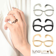 指輪 リング レディース 眼鏡 メガネ めがね シルバー 黒 プレゼント 可愛い フリーサイズ N