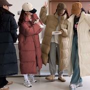 【2023冬新作】韓国風レディース服　冬　カジュアル　お出かけ　中綿ジャケット ロング アウター
