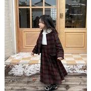 クリスマス    キッズ服     韓国風子供服    コート+スカート    2点セット