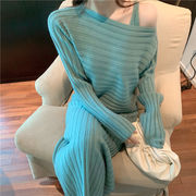 韓国ファッションオシャレ　ニット2点セット　ワンピースセーター　新作