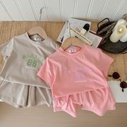 キッズセットアップ　ユニセックス　tシャツ+パンツ　90-150　夏服　韓国風　新作