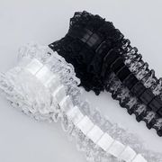 シフォンレース　ギャザー　フリル　生地　飾りハンドメイド　裁縫素材　リボン手芸材料  DIY素材幅4.5cm