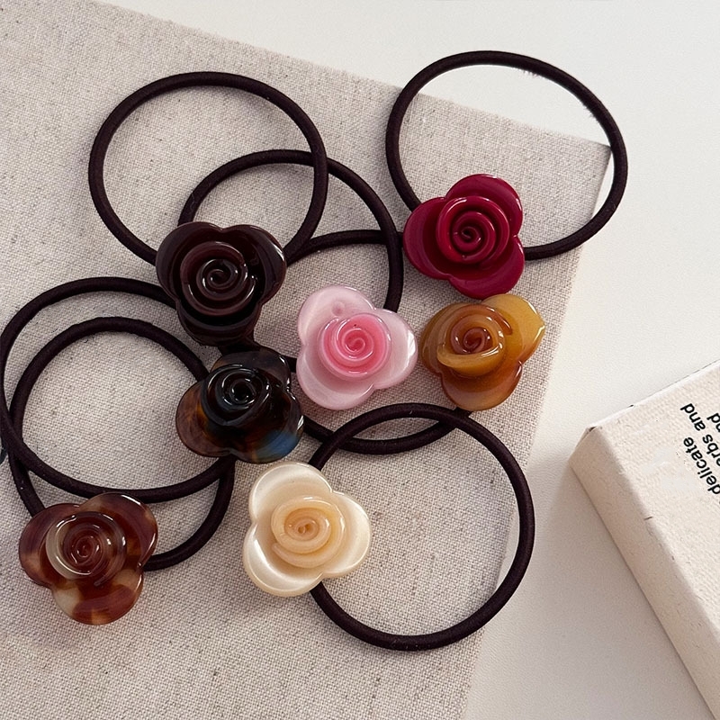 ヘアゴム　薔薇　ヘアアクセサリー　レディース　デザイン　韓国風　髪飾り