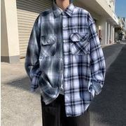 春秋 メンズ ファッション トップス カジュアル シャツ 長袖 チエック