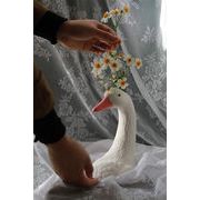手頃な価格 白鳥の花瓶 陶磁器の花瓶 置物 大きなガチョウ シンプル 現代 柔らかい装飾品 ドライフラワー
