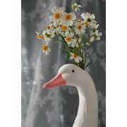 人気のあるデザイン 白鳥の花瓶 ドライフラワー 陶磁器の花瓶 芸術的な置物 置物 大きなガチョウ