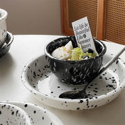 手頃な価格 セット 陶磁器茶碗 レトロ 食器 皿 家庭用 箸 サラダボウル ライスボウル 一人用 5点セット