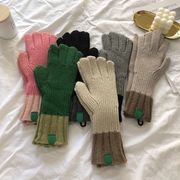 秋冬新品 ins 防寒 指つき手袋 ピュアカラー 暖かい 厚くする 大人用  ニット手袋 花色展開 デザイン感