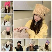 秋冬新作 レディース ニットキャップ 小顔効果 かわいい 防寒 保温 ニット帽 韓国ファッション