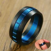 指輪 メンズ 黒 ブラック 青 ブルー