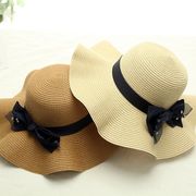 リボン付き 麦わらハット ストローハット 可愛い 帽子 レディース UVカット 紫外線対策