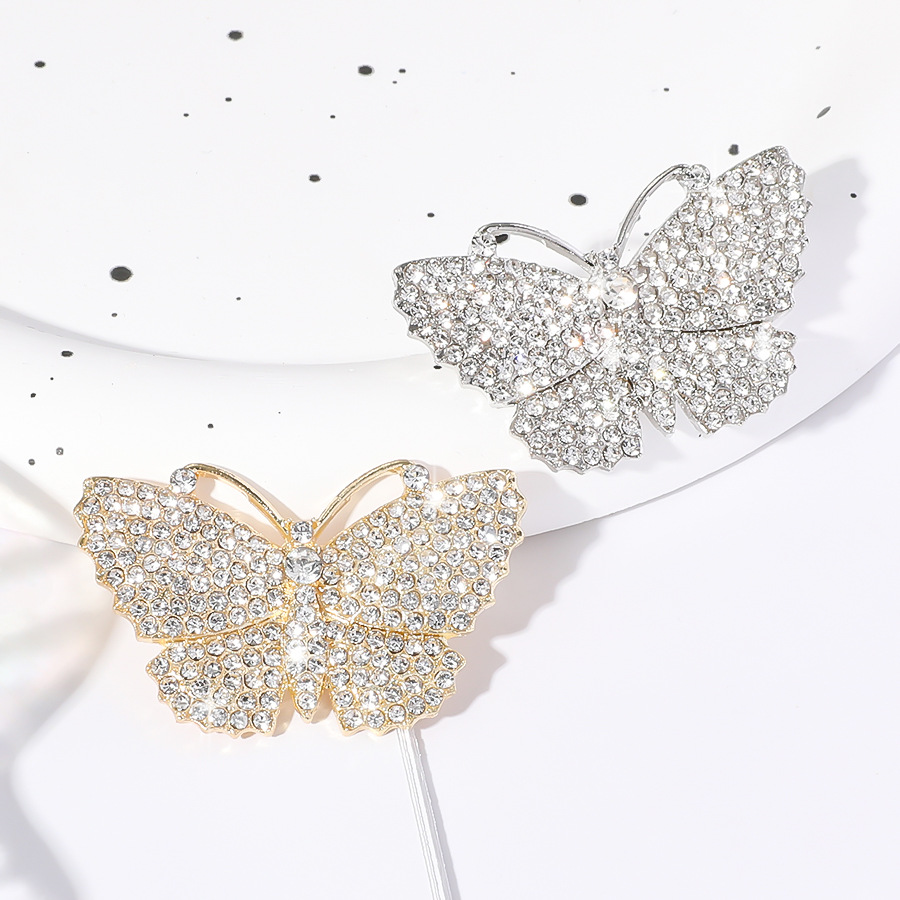韓国風 ファッション かわいいダイヤモンド 蝶のブローチ 人気アクセサリー  衣類ピン 女性 コサージュ