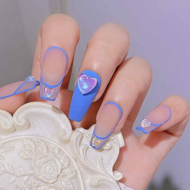 ネイルパーツ うるうるハート クリスタルストーン アイスネイル ハート