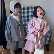 ★Girls&Boys★　子供服　80~140cm　シャツ＋ハーフパンツ　上下セット　韓国キッズファッション