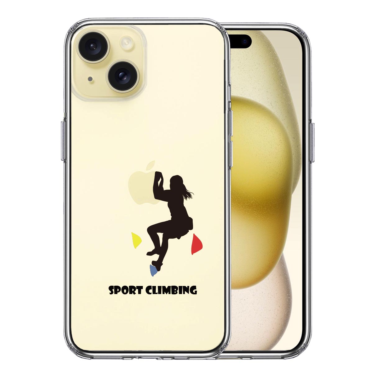 iPhone15 側面ソフト 背面ハード ハイブリッド クリア ケース スポーツクライミング