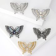5色 レトロ 蝶のブローチ ラインストーン バタフライ  コサージュ 蝶アクセサリー