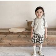2024 韓国風子供服  ベビー服   Tシャツ トップス  カジュアル  男女兼用  英文字柄   2色