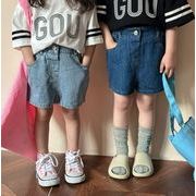 2024 ins 韓国風子供服  ベビー服    ジーンズ  ボトムス  ショートパンツ  デニムズボン  2色