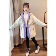 子供服 コート 女の子 アウター キッズ ジャケット パーカー フード付き 厚手 裏ボアコート 韓国子供服