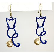 レーディス ゆらゆら 猫デザイン ピアス イヤリング 　e0324