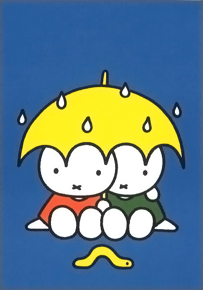 ポストカード イラスト 絵本 ミッフィー「傘をさすミッフィー」105×150mm