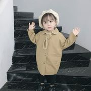 子供服 コート 女の子 ベビー キッズ パフスリープ アウター 韓国子供服 子ども服 ネクタイ付き コート