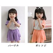 韓国こども服 セットアップ 子供服 上下 2点セット半袖Tシャツ トップス パンツ カジュアルパンツ