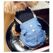 メール便犬用服ペット服小型犬用秋冬ドッグウエアデニム