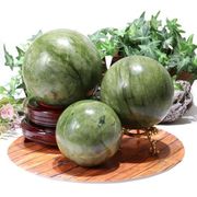 置物　丸玉　岫岩玉　約8〜9cm　中国産　ヒーリング　リラックス　厄除け　パワーストーン　天然石