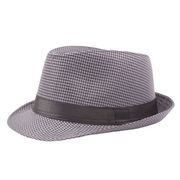 紳士用 中折れ帽 メンズ 中折れハット 帽子 おしゃれ チェック柄　綿麻ハット 紫外線防止