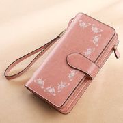 欧米ファッション本牛革レディース財布RFIDレザーウォレット多機能大容量　カラー：ピンク