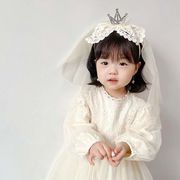 【2024春新作】韓国風 ヘアアクセサリー  女の子 ヘア飾り レース クラウン ヘアバンド