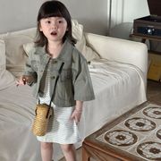 子供服　80~130cm　キッズデニムジャケット＋ワンピース　韓国キッズファッション