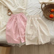 ★Girls★　子供服　80~130cm　キッズワイドパンツ　ピンク＆ドット柄　韓国キッズファッション