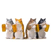 PVC  立体  猫の置物  ビール猫 酔った猫 マイクロ風景装飾品  猫雑貨