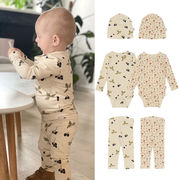 韓国子供服新しい赤ちゃん綿セット春の赤ちゃんかわいいプリント家庭服赤ちゃん登服セット