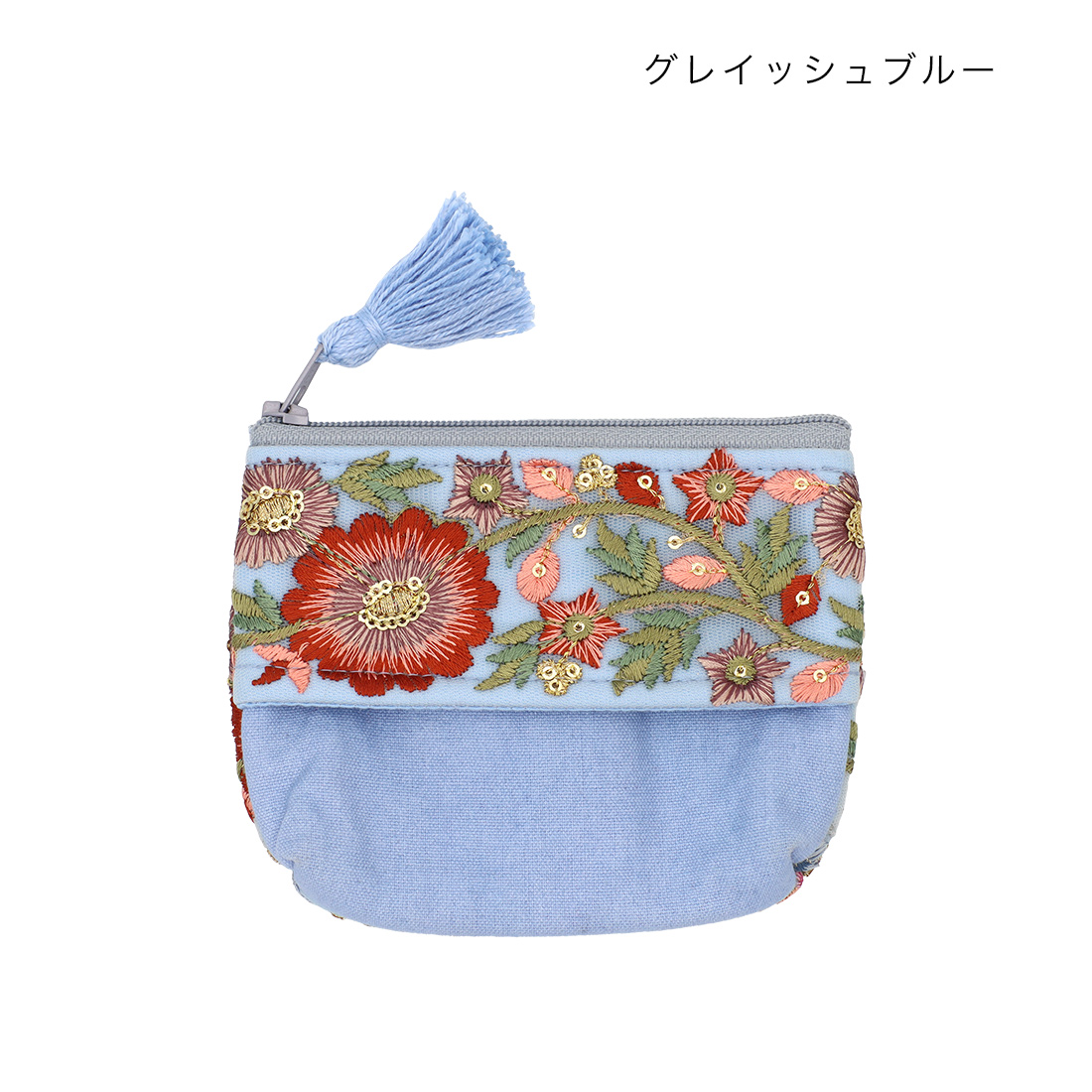 ✳︎ハンドメイド✳︎ポーチ付きティッシュケース 花柄 ブルー