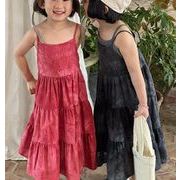 韓国子供服 キッズ服 子供用のスカート ワンピース ワンピース 2024夏新作 袖なし 吊りスカート 80-140