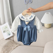 韓国子供服春の新型赤ちゃん連体服レジャー風赤ちゃん長袖三角服