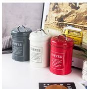 3点/家庭用キッチンコーヒー貯蔵箱3色オプション金属容器樽菓子食品コーヒー豆缶