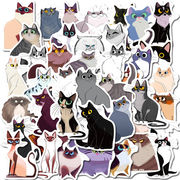 50枚入  かわいい ネコ　猫ステッカーパック  防水  猫シール　手帳素材
