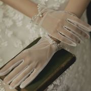 結婚式手袋 花嫁手袋 ブライダルグローブ ブライダルドレス パーティー ドレス手袋  短い手袋 演出手袋