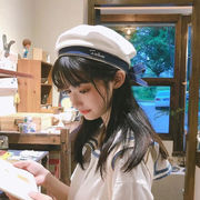 日本のかわいいjkベレー帽女性の夏の薄い白いプレッピーユニフォーム帽子