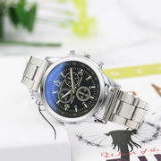 ブルーレイプレゼントスチール腕時計男性ファッション男性クオーツ腕時計