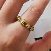 欧米 の新製品 Instagram 人気のチェーン リング ステンレス鋼 18k メッキ 女性のクラシック 指輪