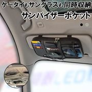 収納バッグ 車内用品 サンバイザーポケット ドライブグッズ サングラス スマートフォン カード