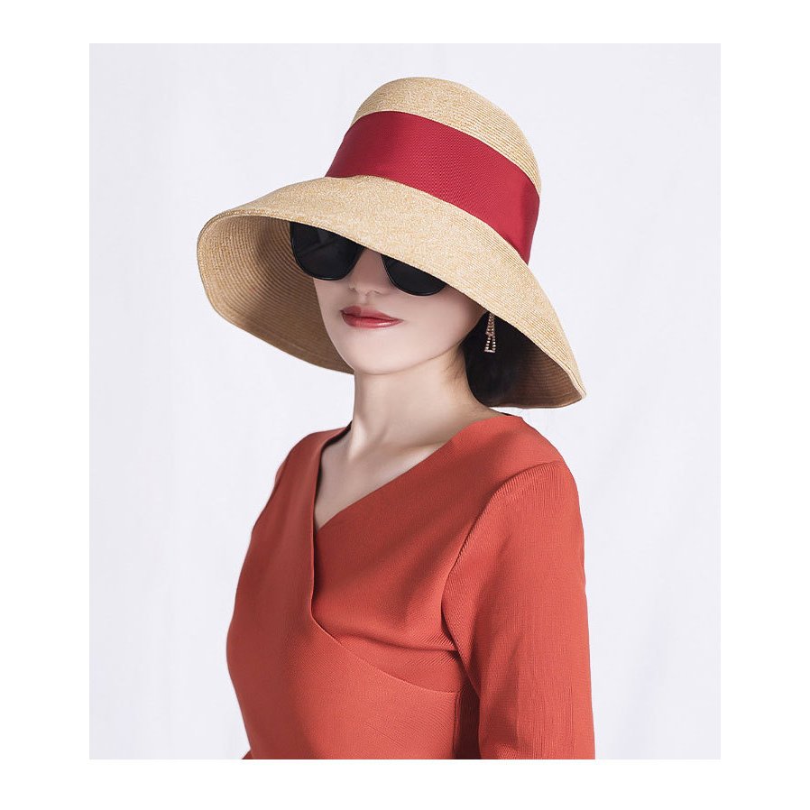 麦わら帽子 レディース ハット つば広 女性用 リボン 帽子 つば広ハット 日焼け対策 日焼け防止