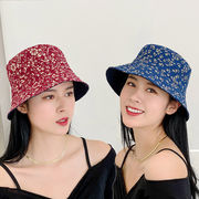 5色 夏のファッション 両面帽子 花の日よけ帽 薄い 帽子 漁師の帽子