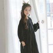 2019子供服 ワンピース キッズ 女の子 秋着 長袖 シャツワンピース  子供ドレス dress 韓国子供服