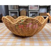 写真道具 手編みのカゴ バスケットリビングルーム用収納カゴ 高級竹籠編み 果物皿 スナック菓子かご